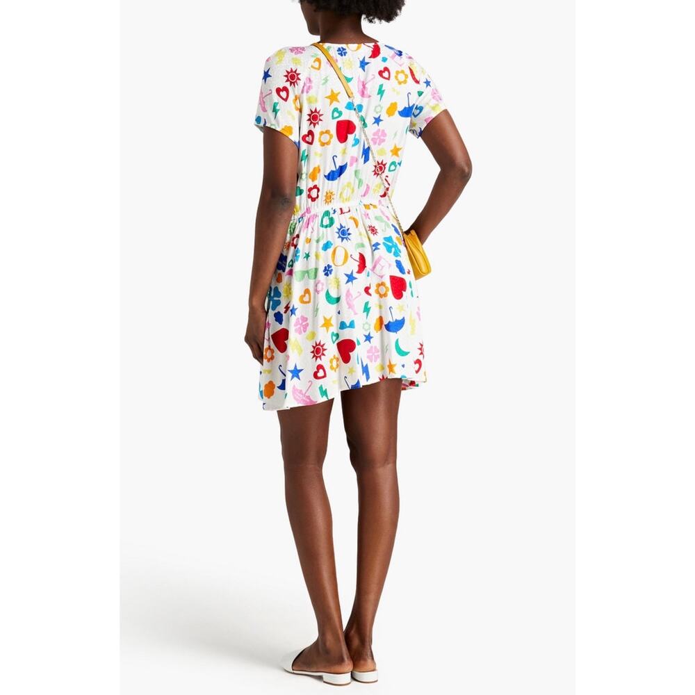 NWT MOSCHINO Gathered 90's Print Jacquard Soft Loose Day Mini Dress Size Small - Picture 4 of 5